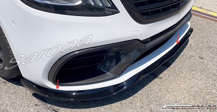 Custom Mercedes S Class  Sedan Front Lip/Splitter (2018 - 2020) - $590.00 (Part #MB-068-FA)